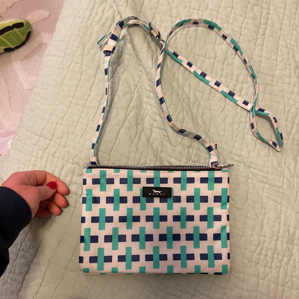 Scout Teal and White Crossbody Bag